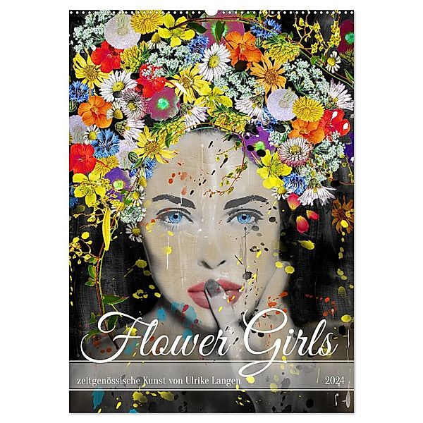 FLOWER GIRLS (Wandkalender 2024 DIN A2 hoch), CALVENDO Monatskalender, Calvendo, Ulrike Langen