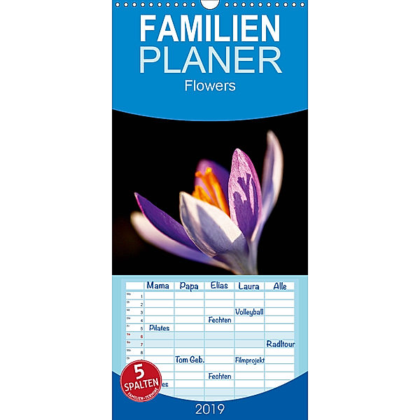 Flowers - Familienplaner hoch (Wandkalender 2019 , 21 cm x 45 cm, hoch), Thomas Jäger