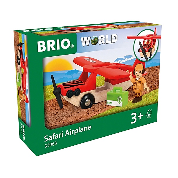 Brio Flugzeug-Set SAFARI 3-teilig in bunt/natur