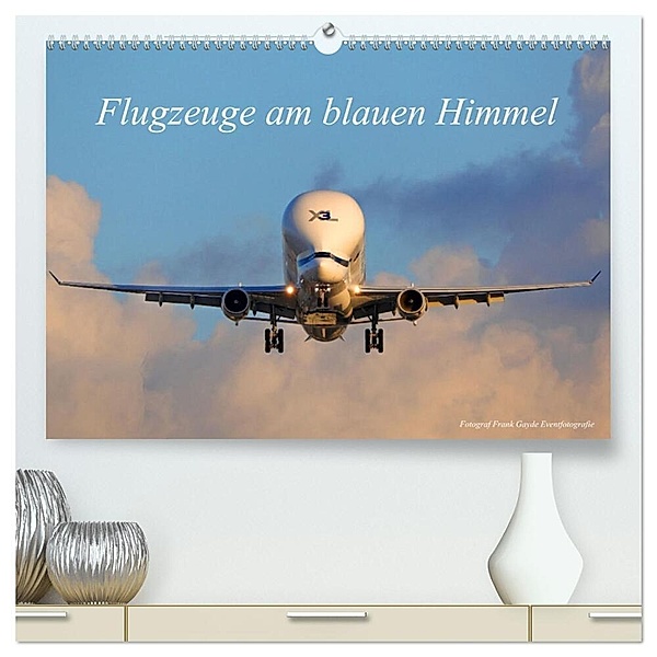 Flugzeuge am blauen Himmel (hochwertiger Premium Wandkalender 2024 DIN A2 quer), Kunstdruck in Hochglanz, Frank Gayde