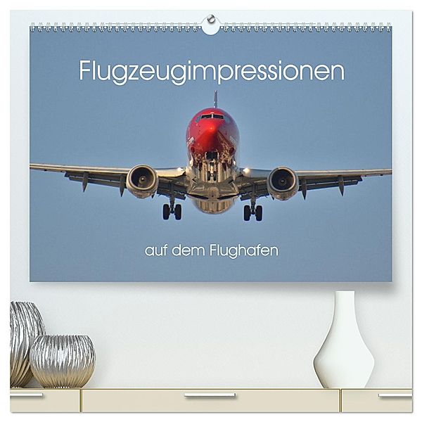 Flugzeugimpressionen auf dem Flughafen (hochwertiger Premium Wandkalender 2024 DIN A2 quer), Kunstdruck in Hochglanz, Calvendo, Matthias Merz