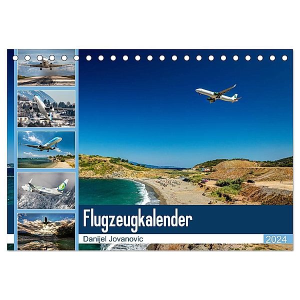Flugzeugkalender 2024 (Tischkalender 2024 DIN A5 quer), CALVENDO Monatskalender, Danijel Jovanovic