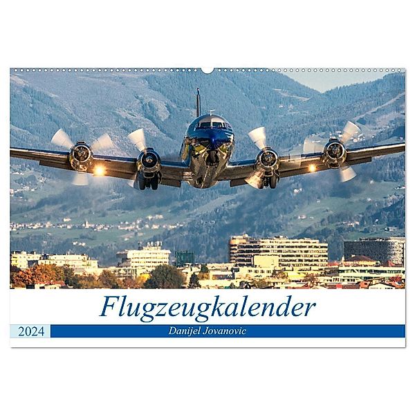 Flugzeugkalender (Wandkalender 2024 DIN A2 quer), CALVENDO Monatskalender, Danijel Jovanovic