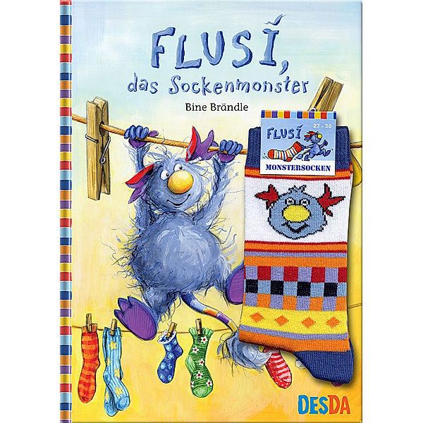 Flusi das Sockenmonster, m. Original-Flusi-Socken (Größe 27-30), Bine Brändle