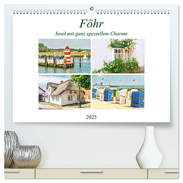 Föhr - Insel mit ganz speziellem Charme (hochwertiger Premium Wandkalender 2025 DIN A2 quer), Kunstdruck in Hochglanz, Calvendo, Nina Schwarze