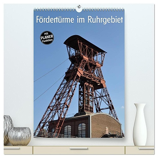 Fördertürme im Ruhrgebiet (hochwertiger Premium Wandkalender 2024 DIN A2 hoch), Kunstdruck in Hochglanz, Hermann Koch