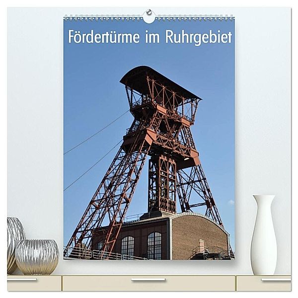 Fördertürme im Ruhrgebiet (hochwertiger Premium Wandkalender 2024 DIN A2 hoch), Kunstdruck in Hochglanz, Hermann Koch