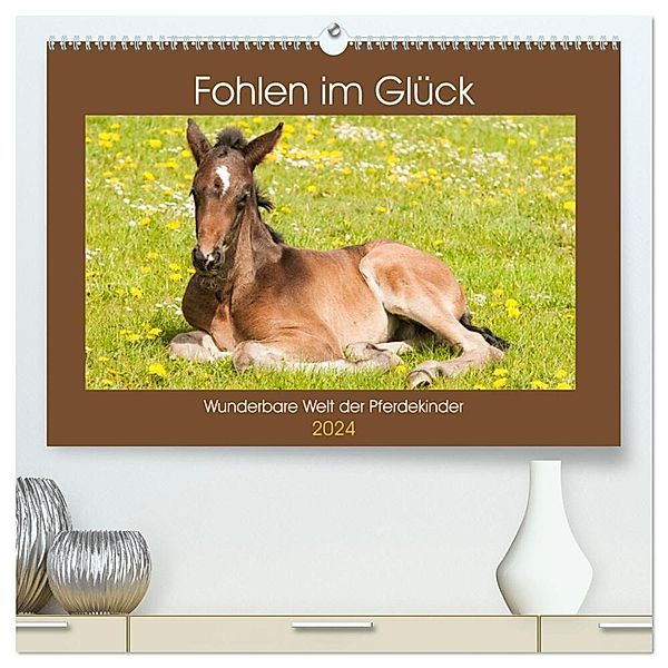 Fohlen im Glück - Wunderbare Welt der Pferdekinder (hochwertiger Premium Wandkalender 2024 DIN A2 quer), Kunstdruck in Hochglanz, Meike Bölts