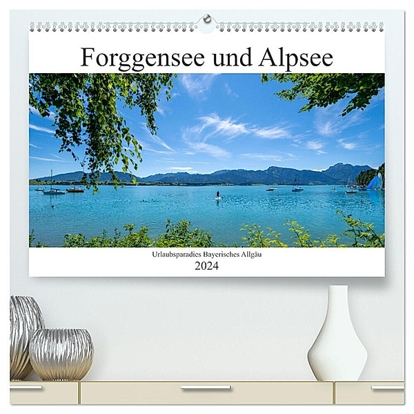Forggensee und Alpsee - Urlaubsparadies Bayerisches Allgäu (hochwertiger Premium Wandkalender 2024 DIN A2 quer), Kunstdruck in Hochglanz, Dirk Meutzner