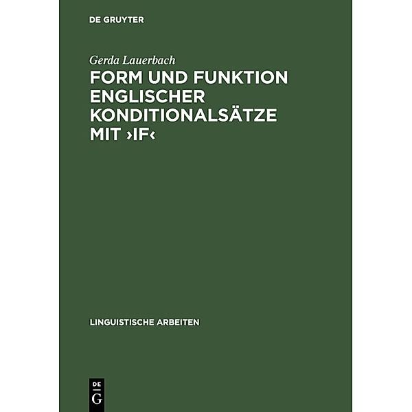 Form und Funktion englischer Konditionalsätze mit 'if', Gerda Lauerbach