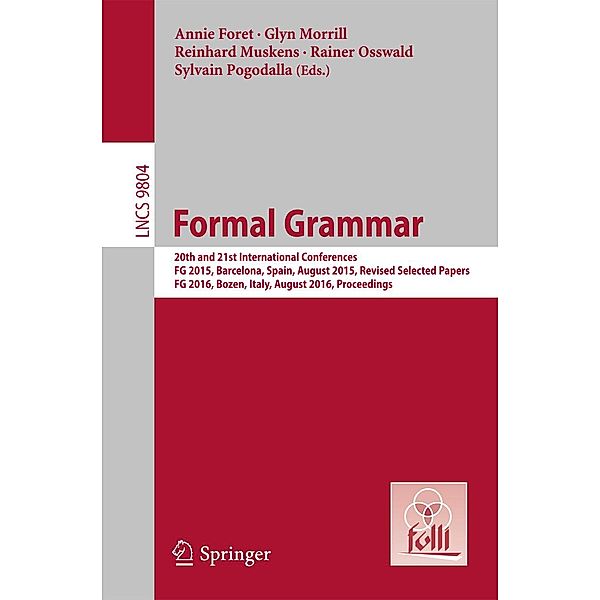Formal Grammar / Lecture Notes in Computer Science Bd.9804