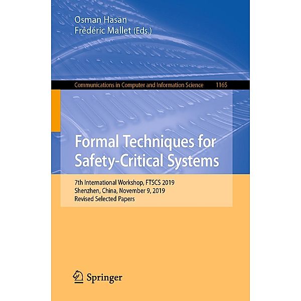Formal Techniques for Safety-Critical Systems / Communications in Computer and Information Science Bd.1165