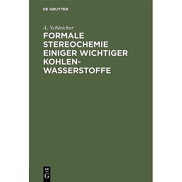 Formale Stereochemie einiger wichtiger Kohlenwasserstoffe, A. Schleicher