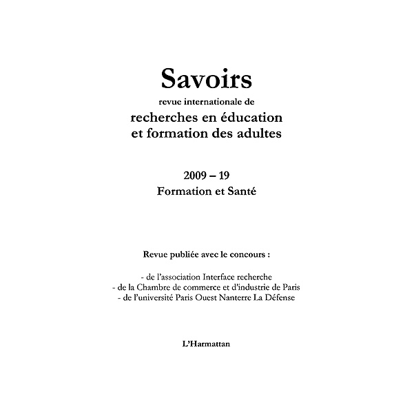 Formation et sante / Hors-collection, Collectif