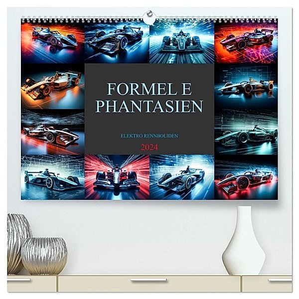 Formel E Phantasien (hochwertiger Premium Wandkalender 2024 DIN A2 quer), Kunstdruck in Hochglanz, Dirk Meutzner