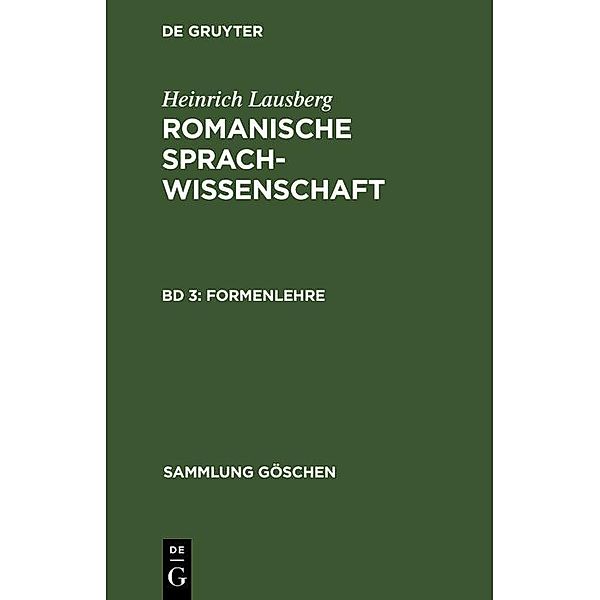 Formenlehre / Sammlung Göschen Bd.7199, Heinrich Lausberg