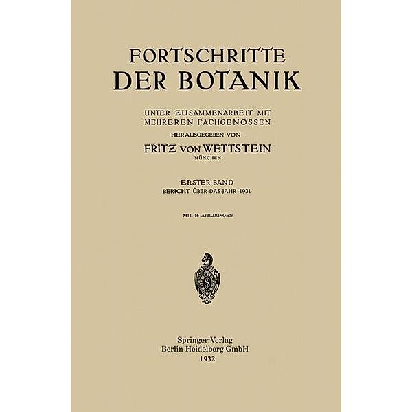 Fortschritte der Botanik / Progress in Botany Bd.1