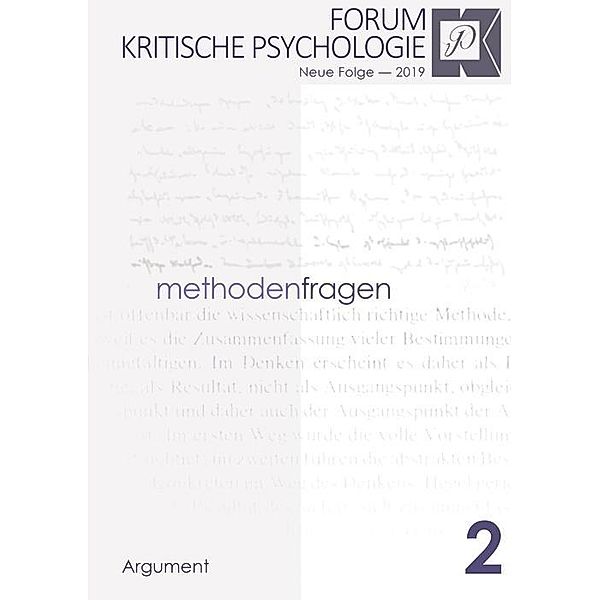 Forum Kritische Psychologie / Methodenfragen