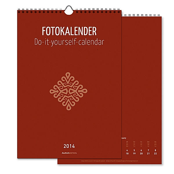 Foto-Bastelkalender 2014 datiert, rot