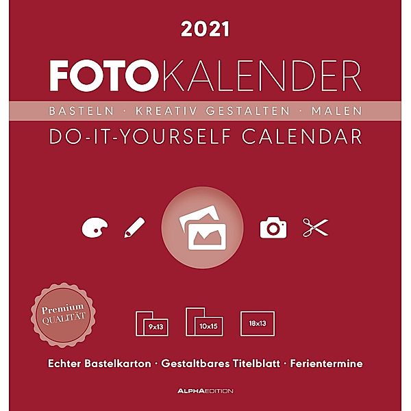 Foto-Bastelkalender rot 2021