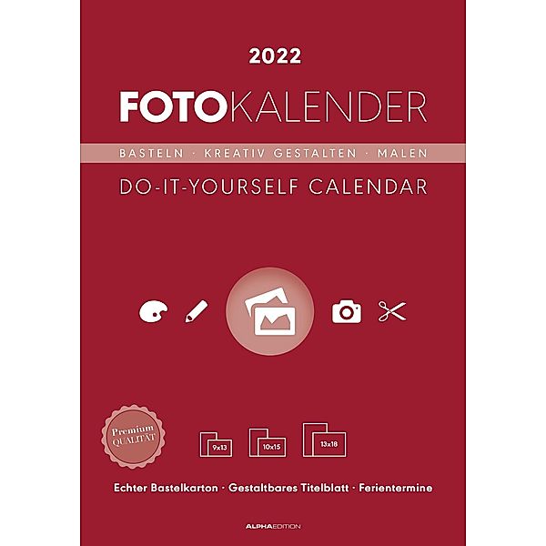 Foto-Bastelkalender rot 2022