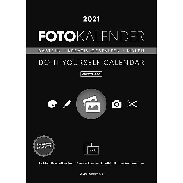 Foto-Bastelkalender schwarz 2021