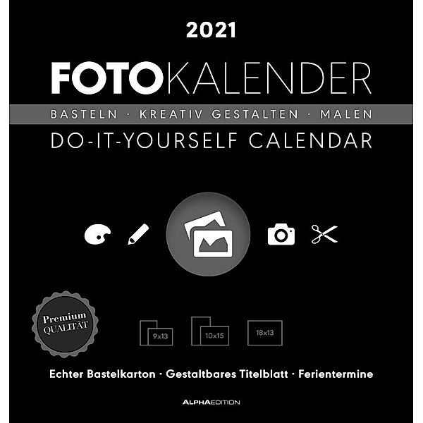 Foto-Bastelkalender schwarz 2021