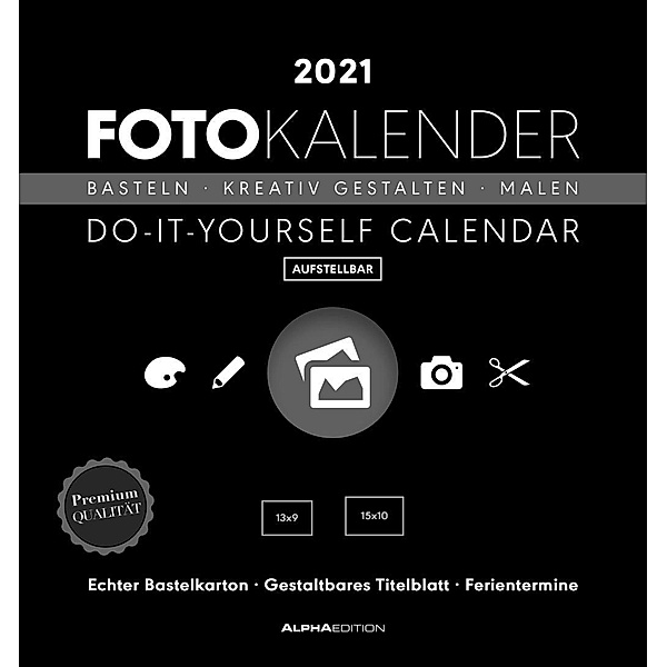 Foto-Bastelkalender schwarz 2021