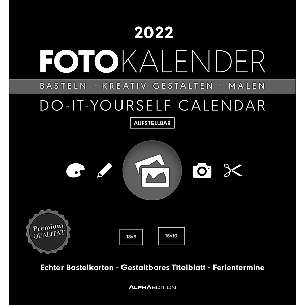 Foto-Bastelkalender schwarz 2022