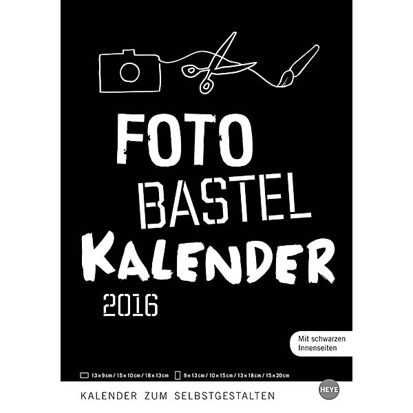 Foto-Bastelkalender schwarz A4 2016