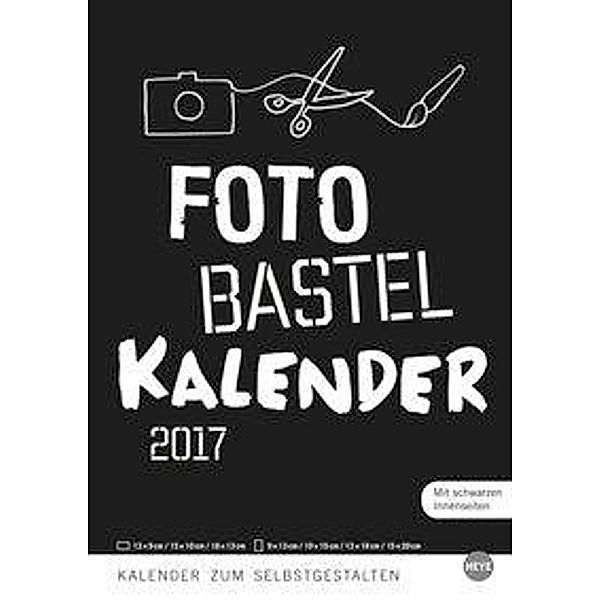 Foto-Bastelkalender schwarz A4 2017