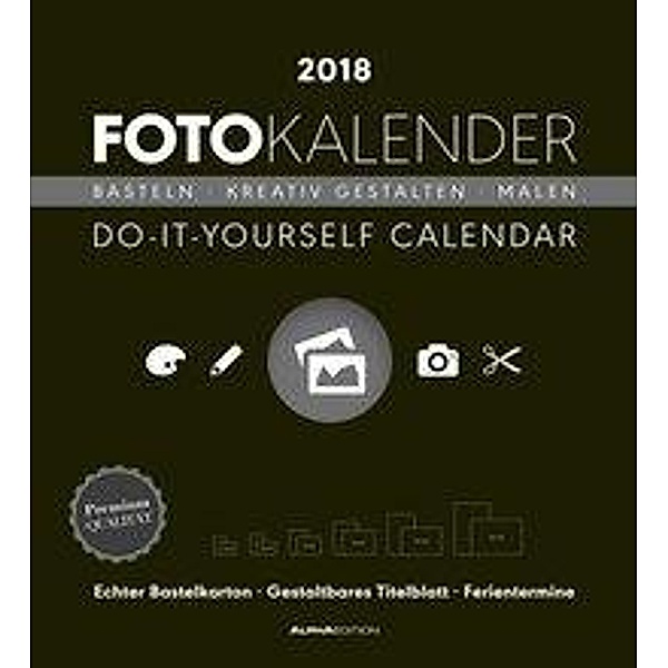 Foto-Bastelkalender schwarz XL 2018