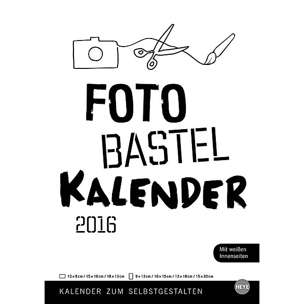 Foto-Bastelkalender weiß A4 2016