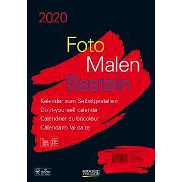 Foto-Malen-Basteln Bastelkalender A4 schwarz 2020