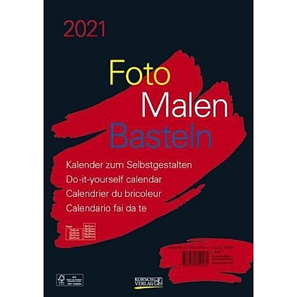 Foto-Malen-Basteln Bastelkalender A4 schwarz 2021