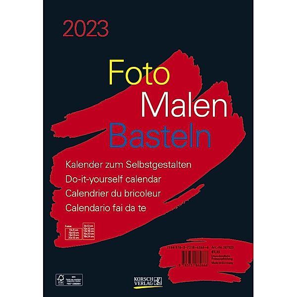 Foto-Malen-Basteln Bastelkalender A4 schwarz 2023