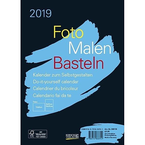 Foto-Malen-Basteln Bastelkalender A5 schwarz 2019
