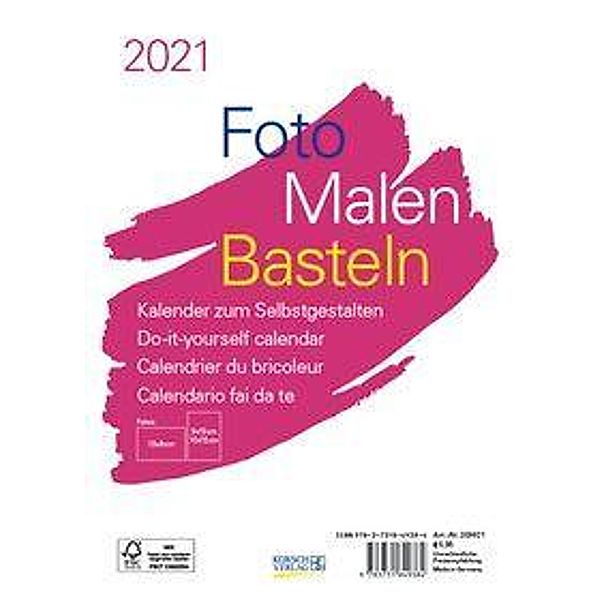 Foto-Malen-Basteln Bastelkalender A5 weiß 2021