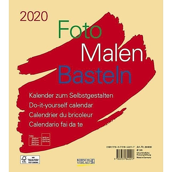Foto-Malen-Basteln Bastelkalender beige 2020