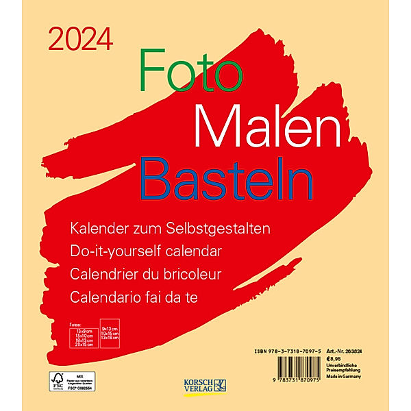 Foto-Malen-Basteln Bastelkalender beige 2024