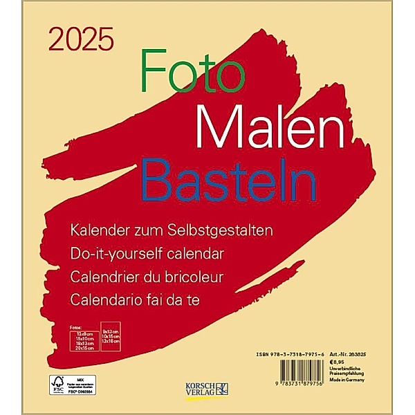 Foto-Malen-Basteln Bastelkalender beige 2025
