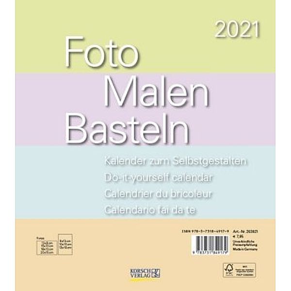 Foto-Malen-Basteln Bastelkalender Pastell 2021