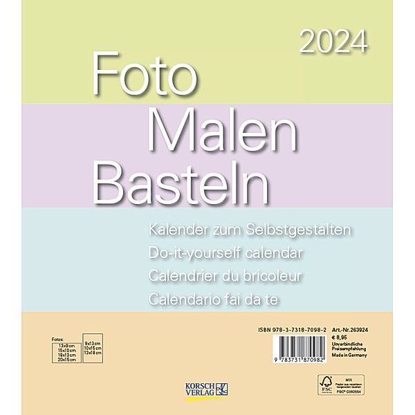 Foto-Malen-Basteln Bastelkalender Pastell 2024