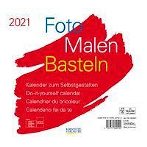Foto-Malen-Basteln Bastelkalender quer weiss 2021