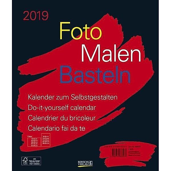 Foto-Malen-Basteln Bastelkalender schwarz 2019