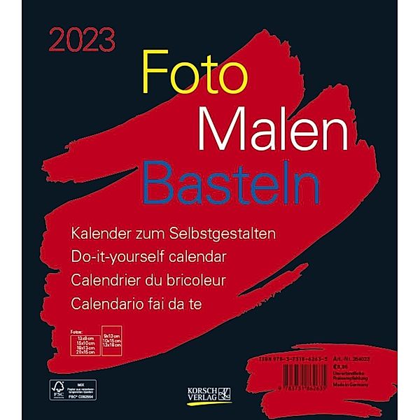 Foto-Malen-Basteln Bastelkalender schwarz 2023