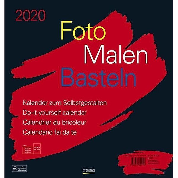 Foto-Malen-Basteln Bastelkalender schwarz groß 2020