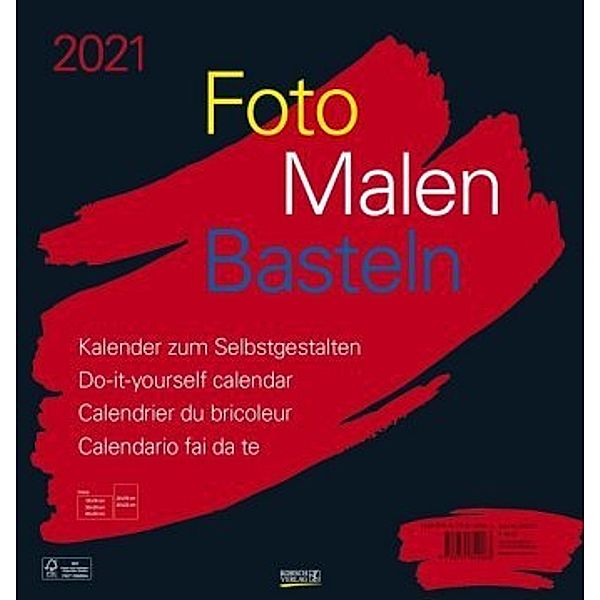 Foto-Malen-Basteln Bastelkalender schwarz groß 2021
