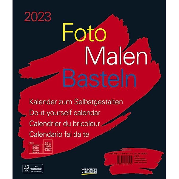 Foto-Malen-Basteln Bastelkalender schwarz groß 2023