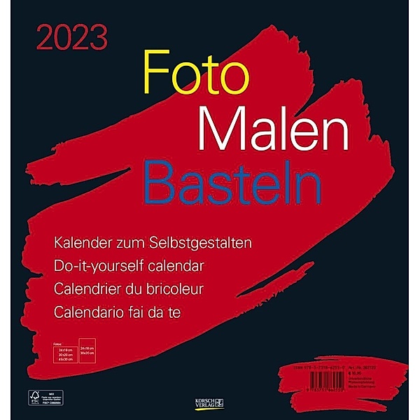 Foto-Malen-Basteln Bastelkalender schwarz gross 2023